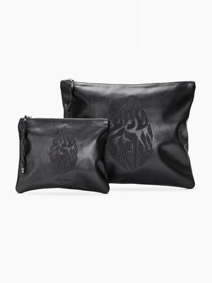 Set Thalit / Tefilines Shema Israel Black Smooth Leather