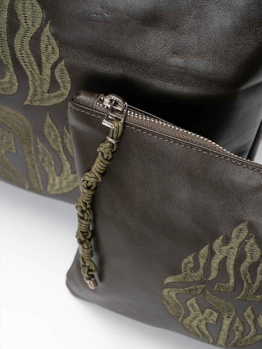 Set Thalit / Tefilines Shema Israel Green Forest Smooth Leather