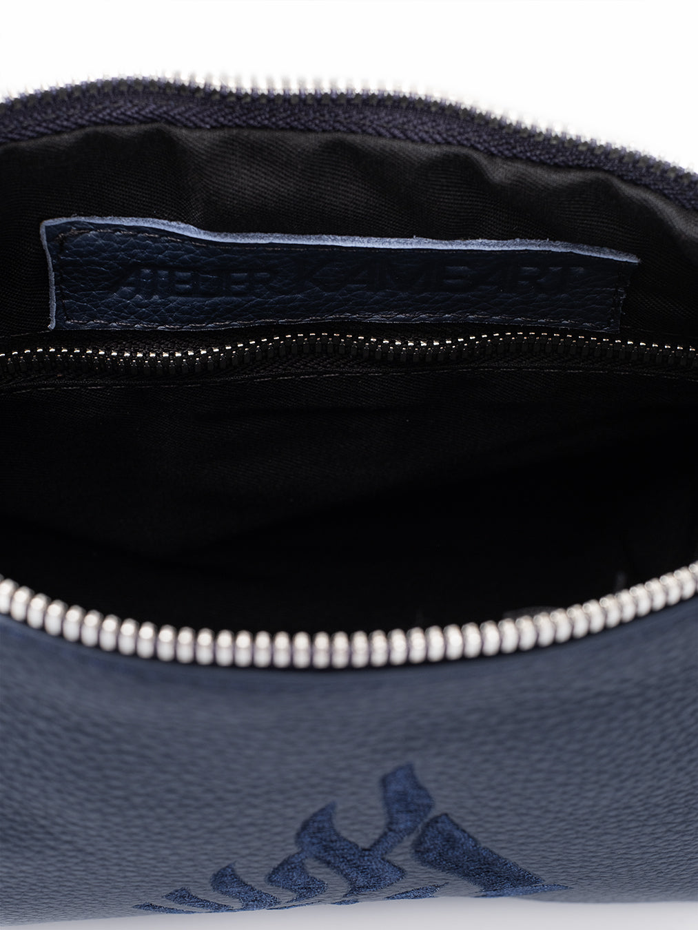 Leather Pouch - Blue Navy Grained Leather