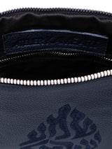 Leather Pouch - Shema Israel Navy Grained Leather