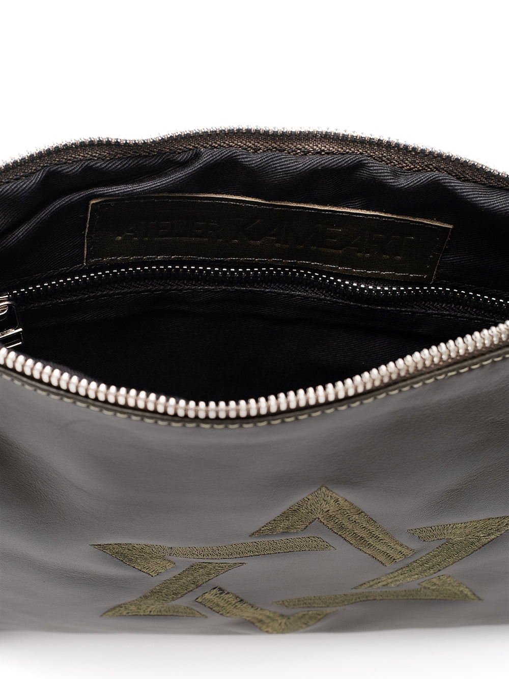 Leather Pouch - Maguen David Green Forest Smooth Leather