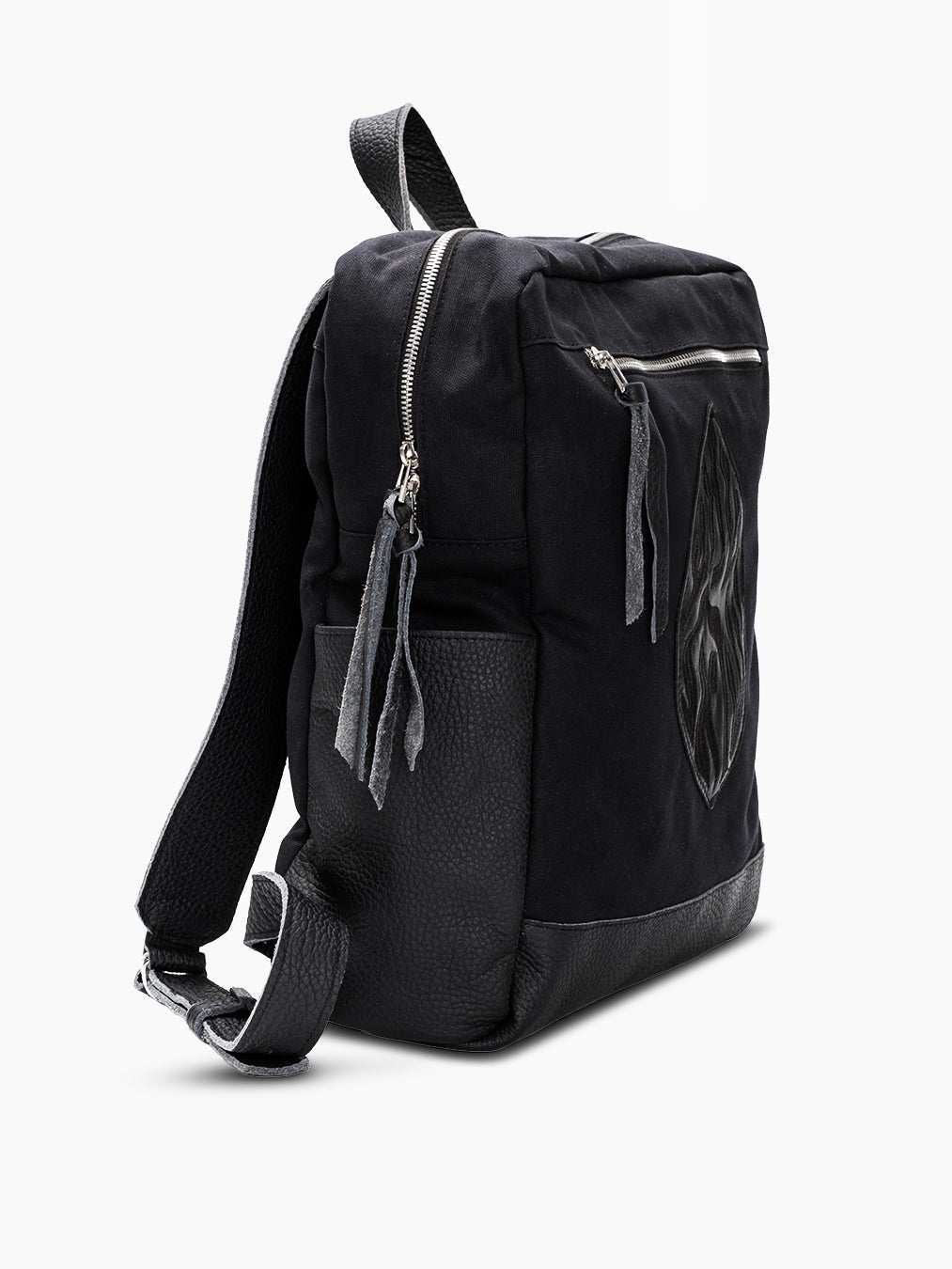 Backpack Aesh Sheli Black Canva & Leather