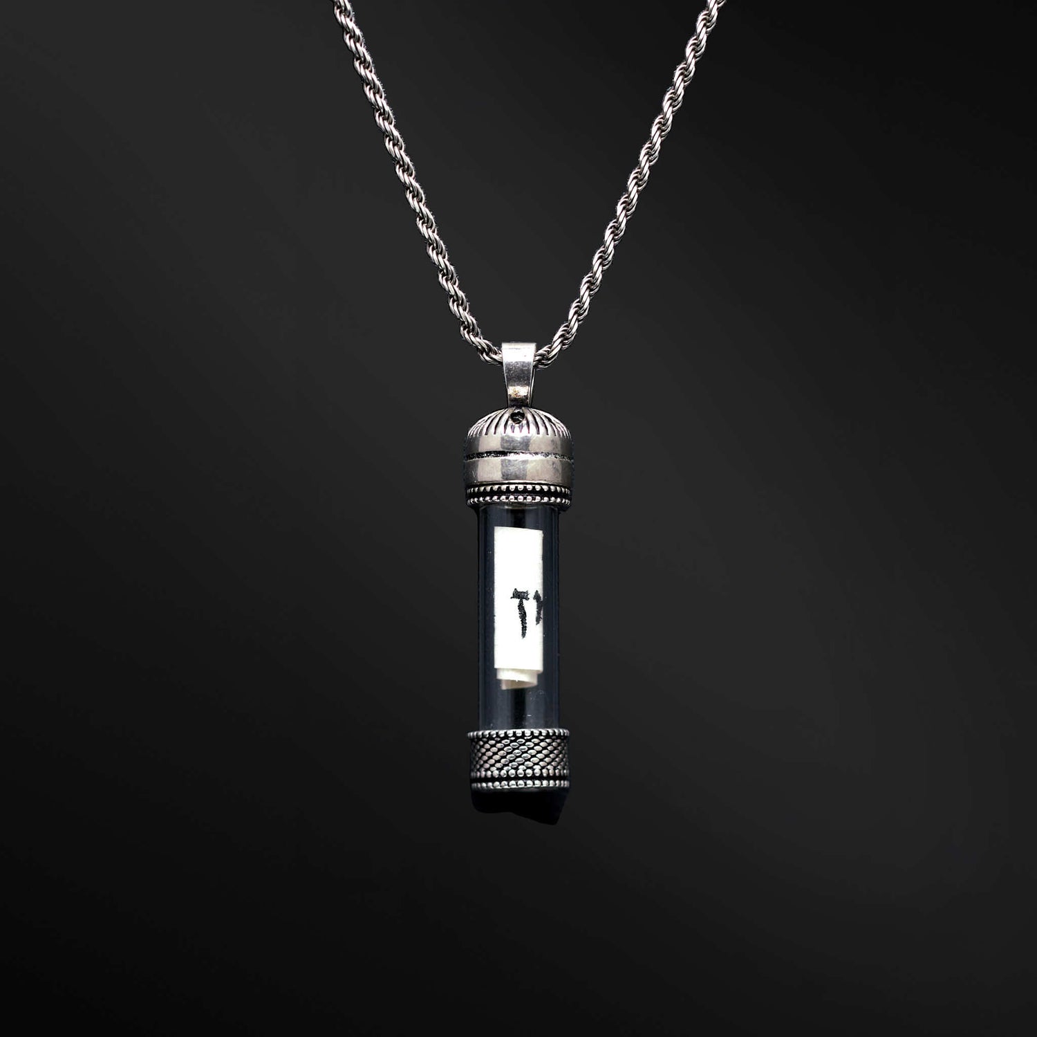 &quot;Binyamin Necklace - Sterling Silver Capsule Pendant with Petek Inside&quot;