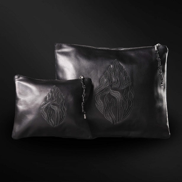 Set Thalit / Tefilines Shema Israel Black Smooth Leather