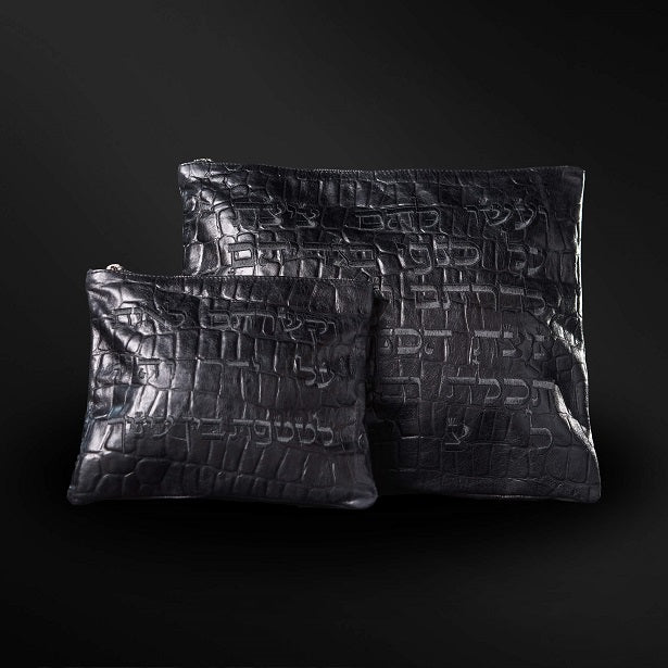 Set Thalit / Tefilines 770 Black Croco leather
