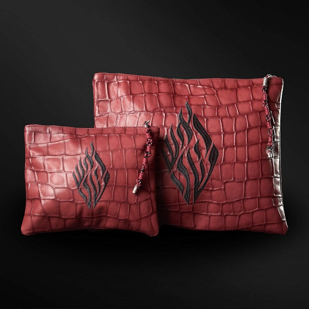 Set Thalit / Tefilines Aesh Sheli Red Crocodile Leather