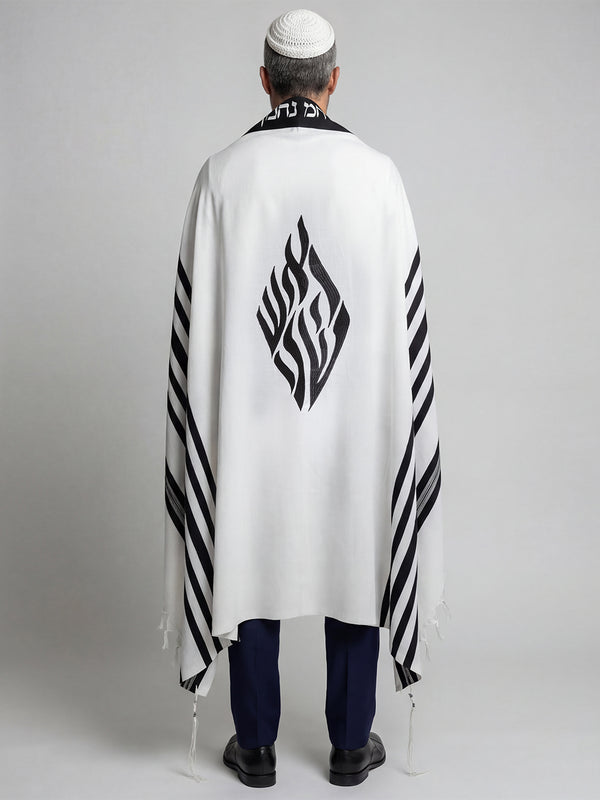 Tallit Nachman Classic White & Black Kameart