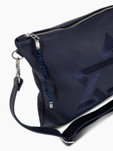 Tallit Bag Star of David Blue Grained Leather | Tallit & Tefillin Bag Set Kameart
