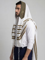 Tallit Yosef in Green Olive Kameart