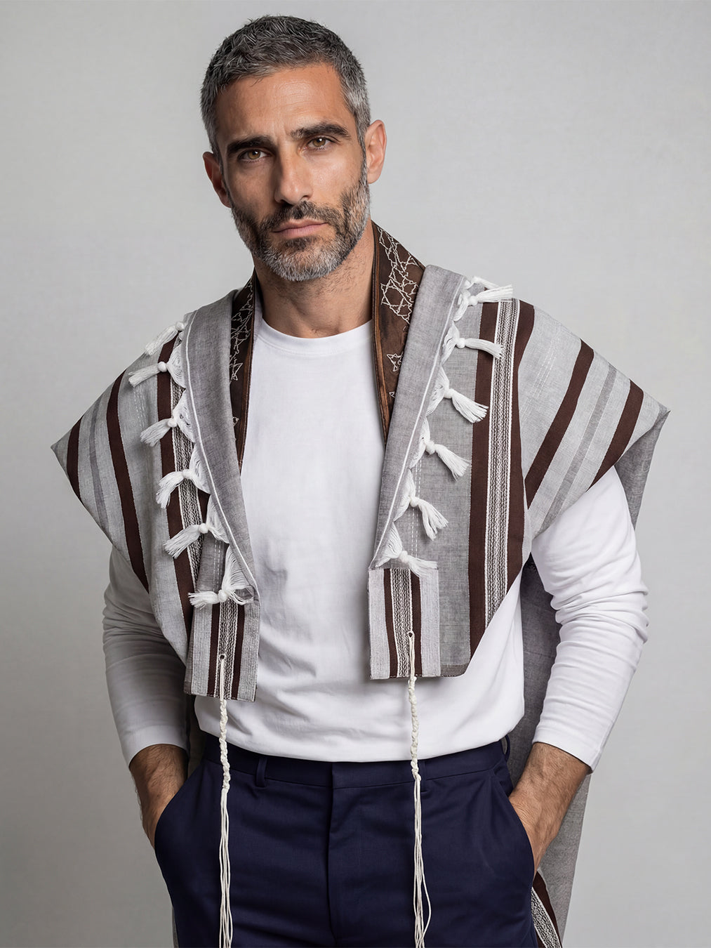 Tallit Yosef in Brown Kameart