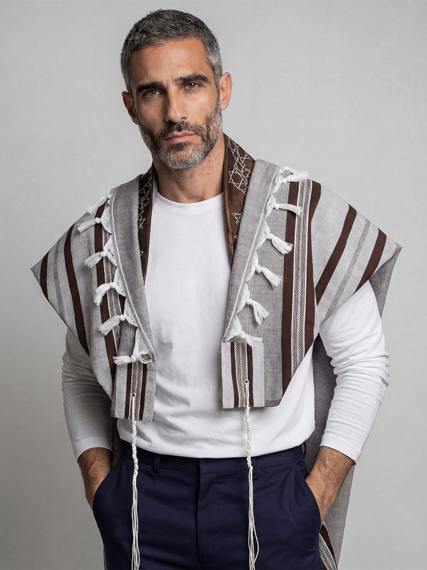 Tallit Yosef in Brown Kameart