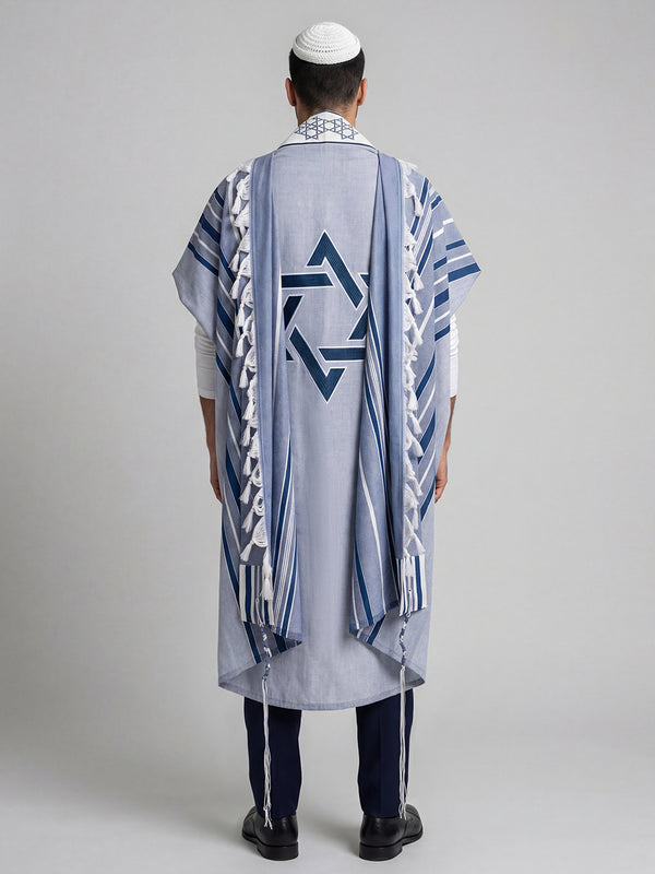 Tallit Yosef Star Of David Blue Royal Kameart