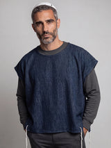 Modern Tallit Katan in Blue Denim