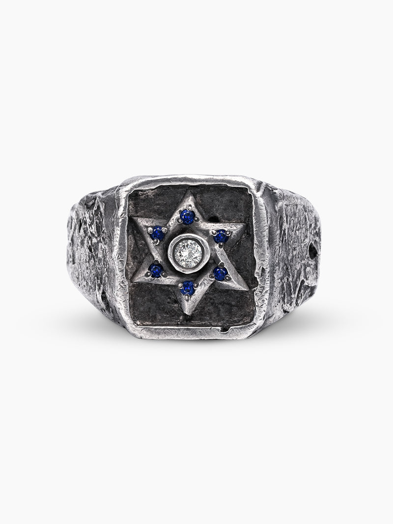 Ring - Samson Silver White Diamond and Saphir