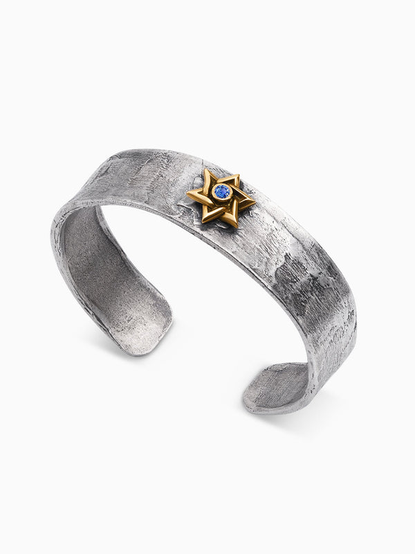 NOAM Yellow Gold and Blue Saphir Kameart