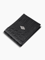 Wallet Black Croco Embossed Leather