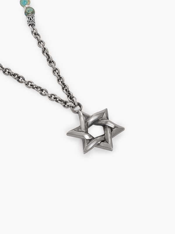 Star of David Necklace - Ilai - Large Turquoise