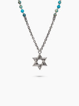 Star of David Necklace - Ilai - Large Turquoise