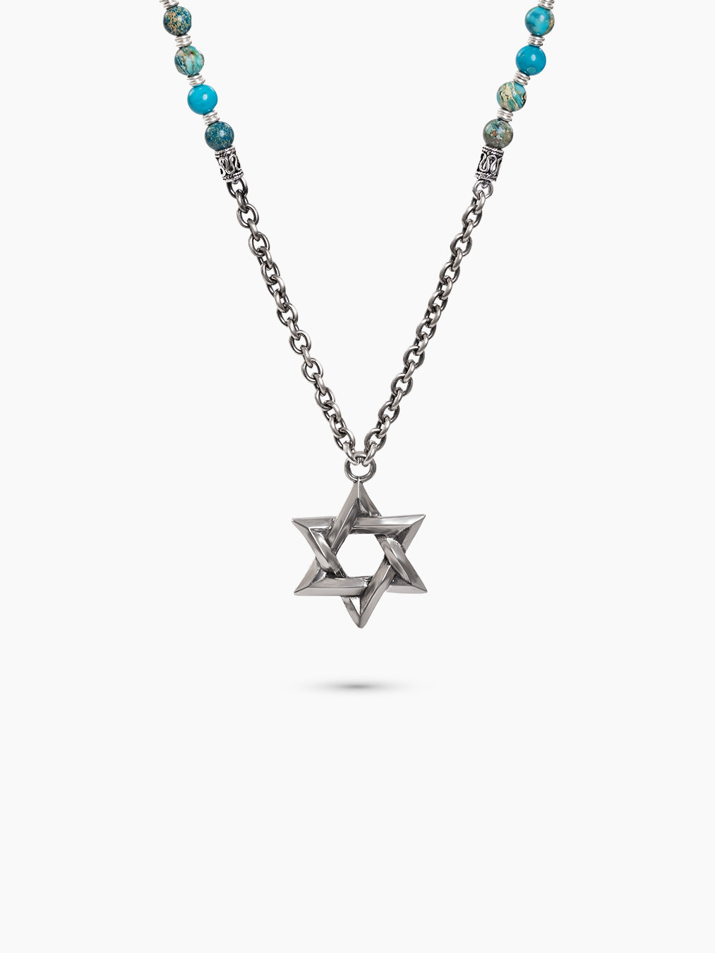 Star of David Necklace - Ilai - Large Turquoise