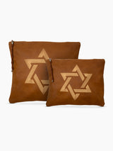 Tallit Bag Star of David Camel Brown |Tallit & Tefillin Bag Set