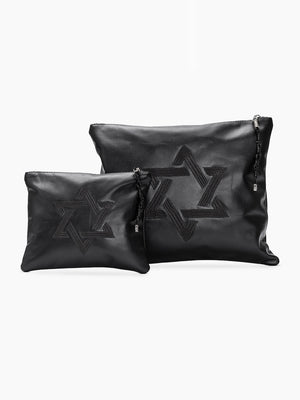 Set Thalit / Tefilines Magen Black Smooth Leather