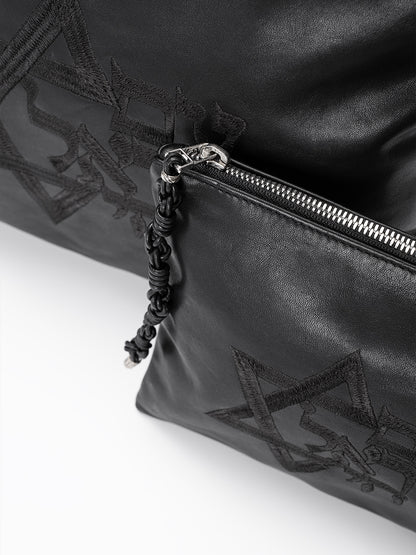 Set Thalit / Tefilines Am Israel Hai Black Grained Leather