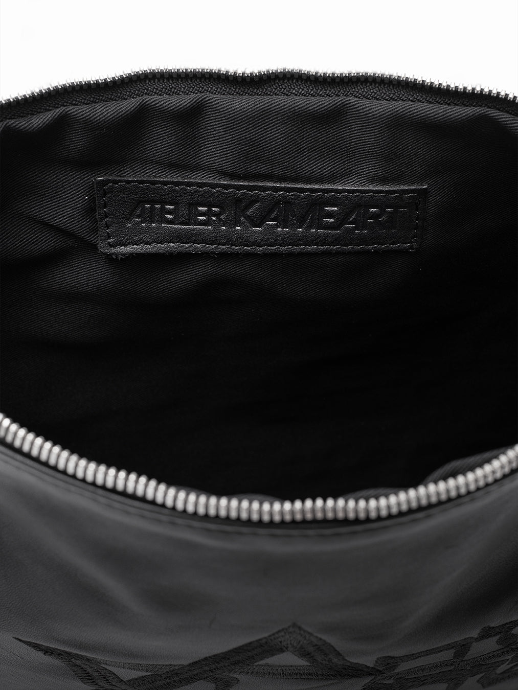 Set Tallit / Tefilines Am Israel Hai Black Grained Leather Kameart