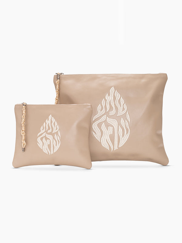 Set Tallit / Tefilines Shema Israel Desert Smooth Leather Kameart