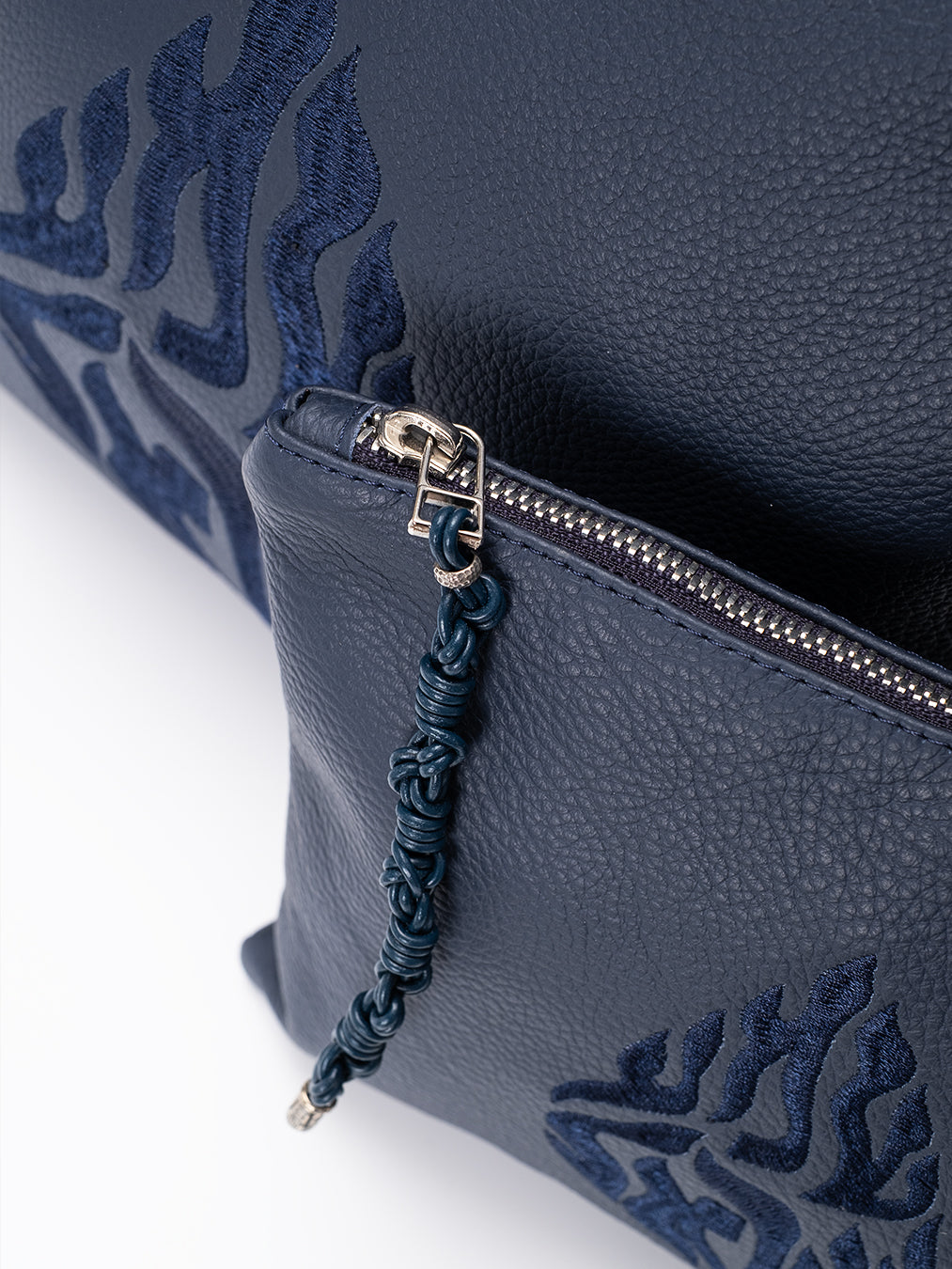 Set Thalit / Tefilines Shema Israel Blue Navy Grained Leather