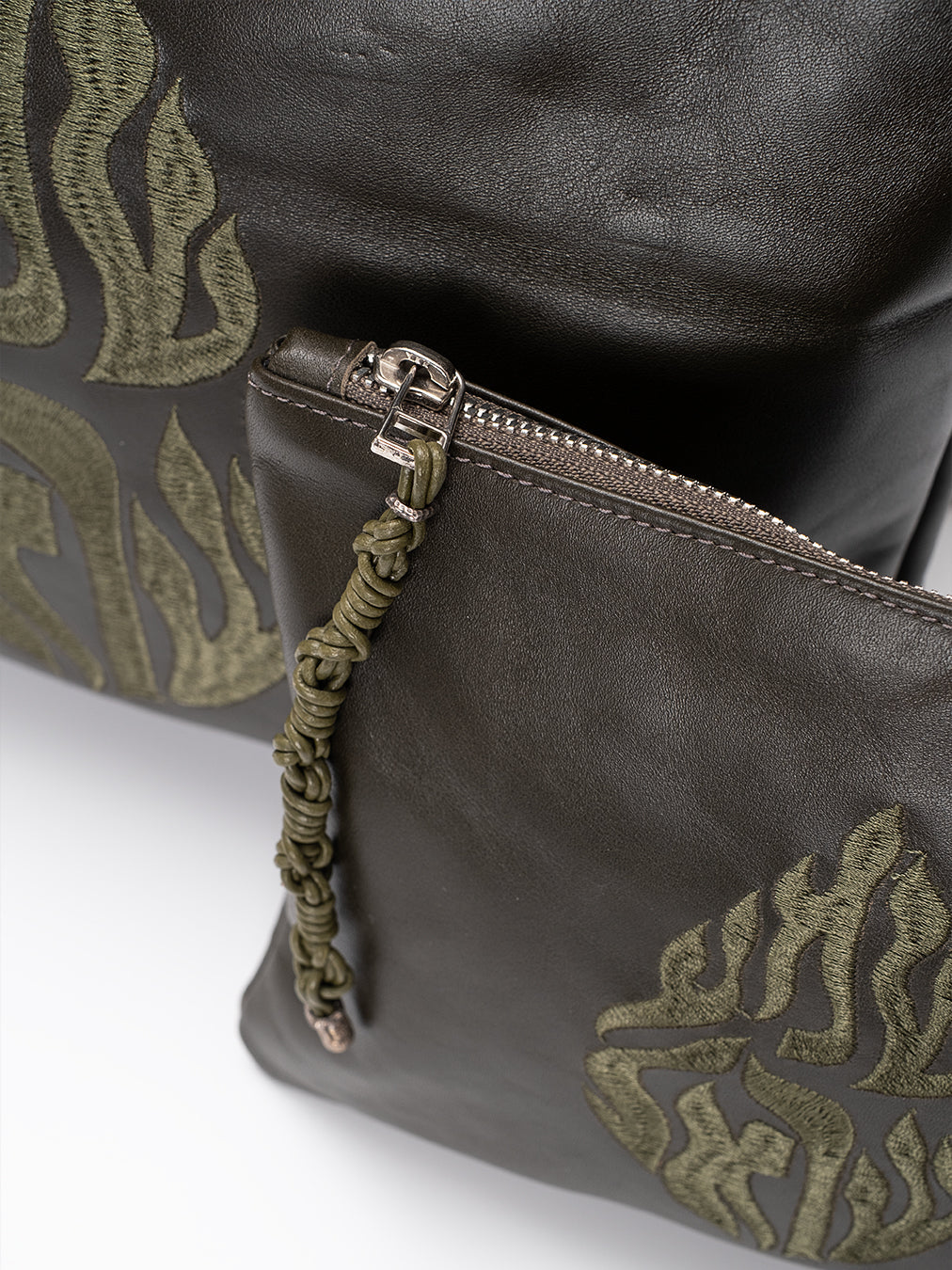 Set Tallit / Tefilines Shema Israel Green Forest Smooth Leather Kameart