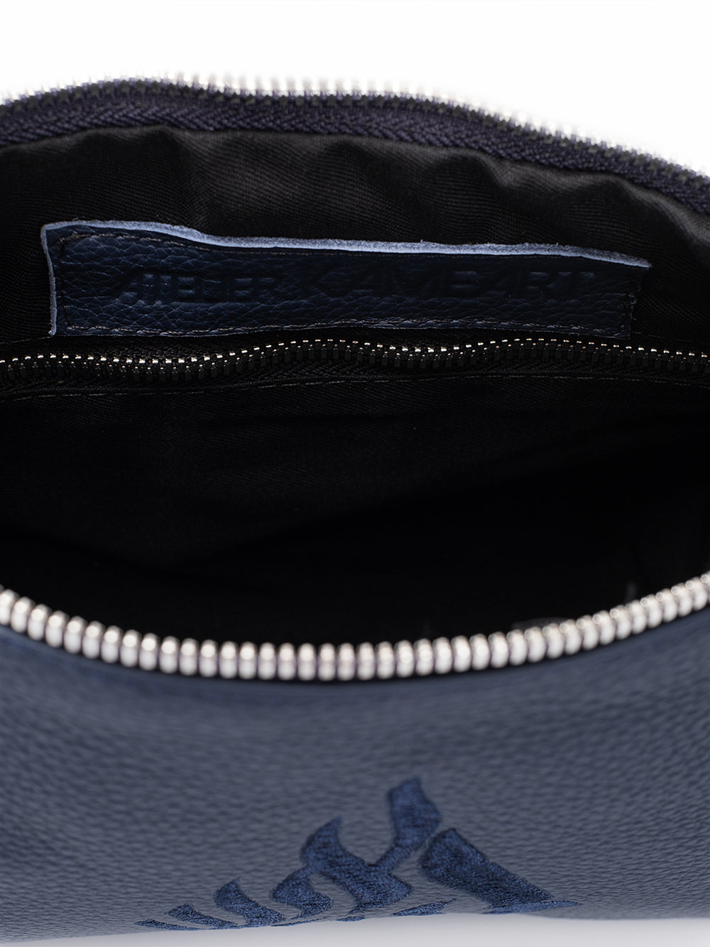 Leather Pouch - Blue Navy Grained Leather