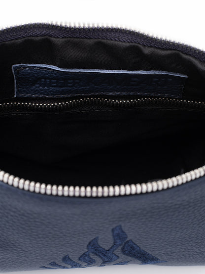 Leather Pouch - Blue Navy Grained Leather