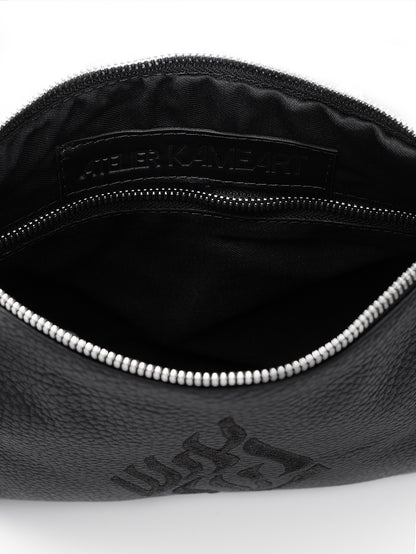 Leather Pouch - Aesh Sheli Black Grained Leather