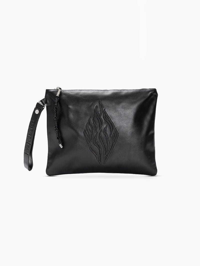 Leather Pouch - Aesh Sheli Black Smooth Leather