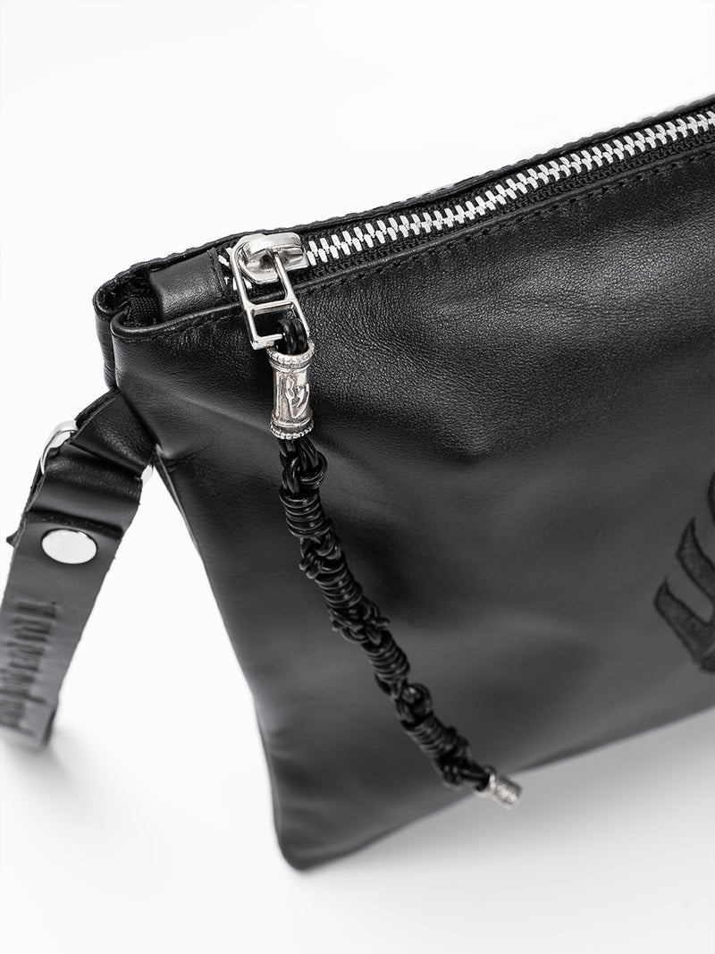 Leather Pouch - Aesh Sheli Black Smooth Leather