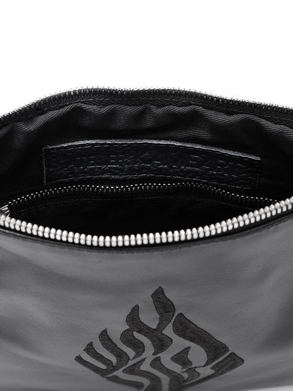 Leather Pouch - Aesh Sheli Black Smooth Leather