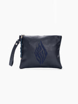 Leather Pouch - Aesh Sheli Navy Grained Leather