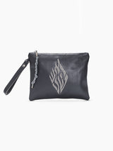 Leather Pouch - Aesh Sheli Gray Smooth Leather