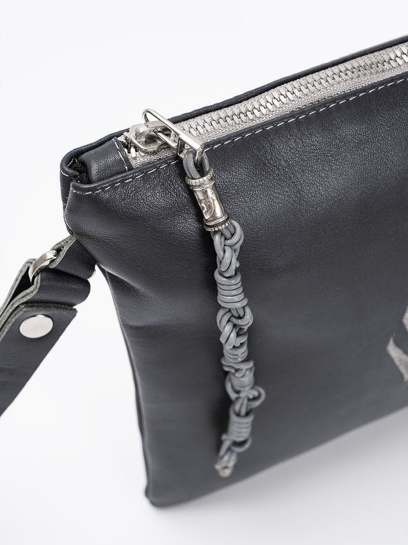 Leather Pouch - Aesh Sheli Gray Smooth Leather