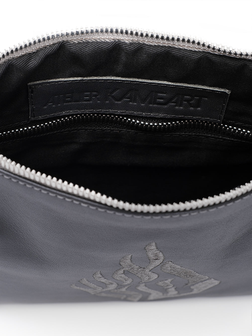 Leather Pouch - Aesh Sheli Gray Smooth Leather Kameart