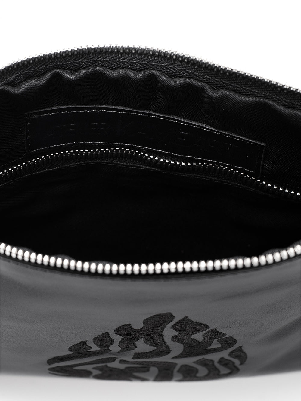Leather Pouch - Shema Israel Black Smooth Leather