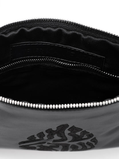 Leather Pouch - Shema Israel Black Smooth Leather