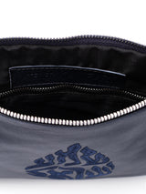 Leather Pouch - Shema Israel Navy Smooth Leather