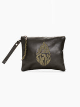 Leather Pouch - Shema Israel Green Forest Smooth Leather