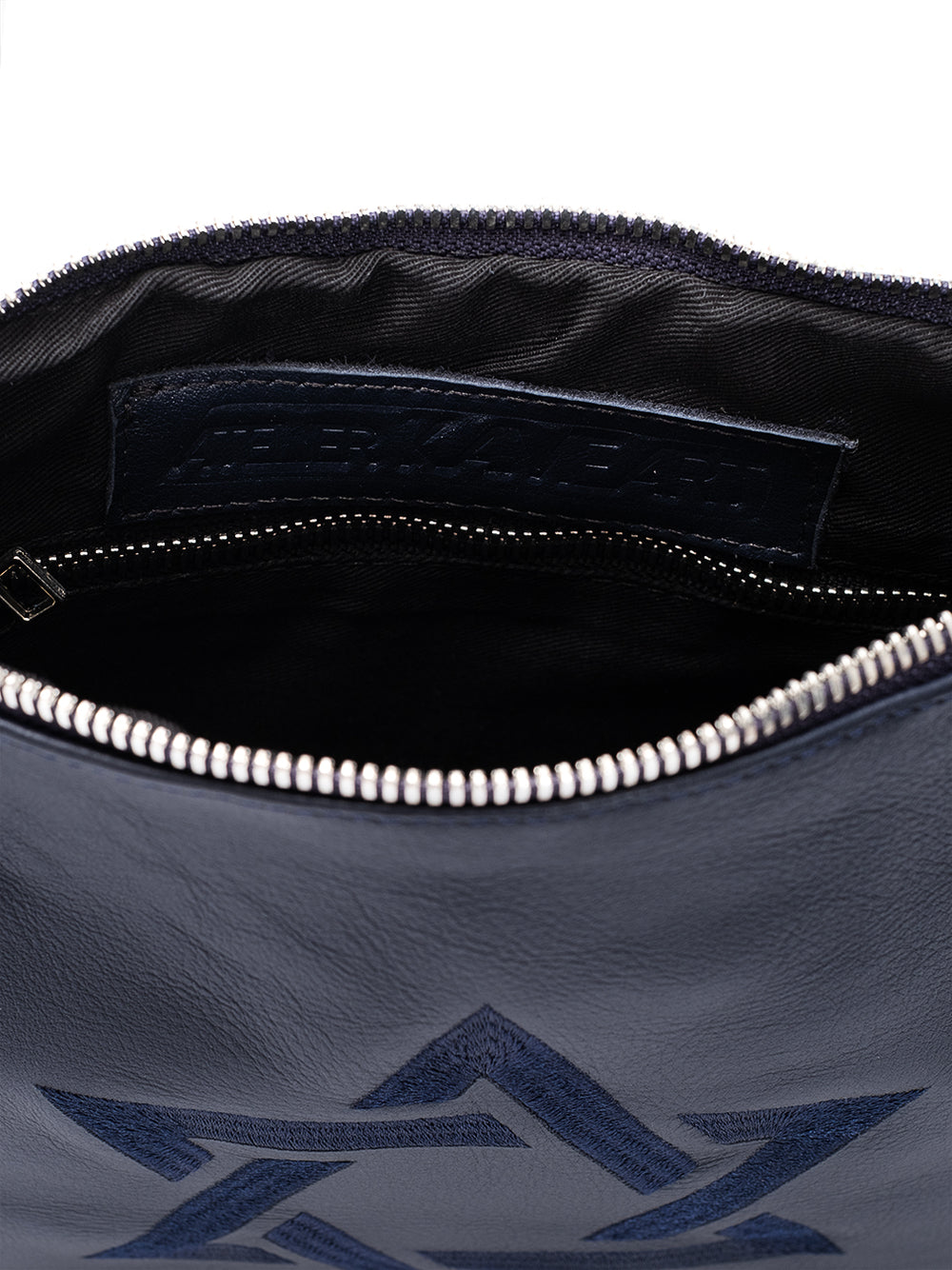 Leather Pouch - Maguen David Blue Navy Smooth Leather