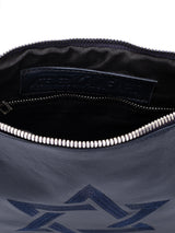 Leather Pouch - Maguen David Blue Navy Smooth Leather