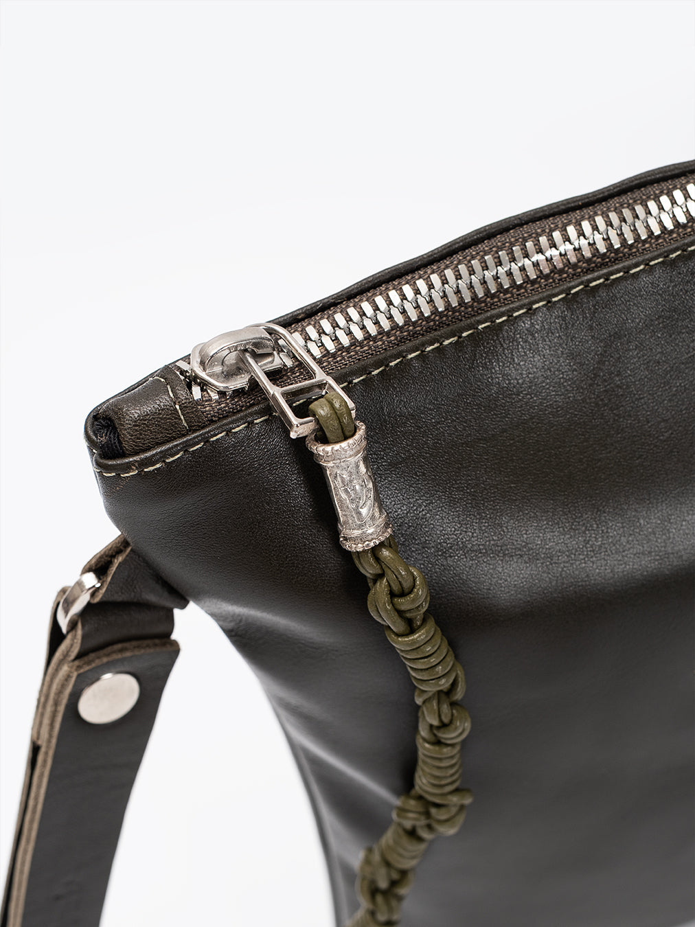 Leather Pouch - Maguen David Green Forest Smooth Leather Kameart