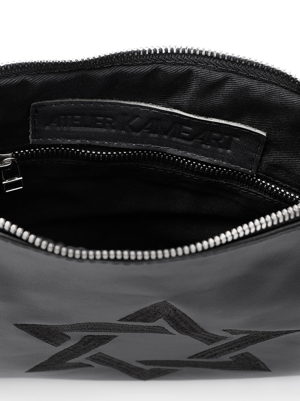 Leather Pouch - Maguen David Black Smooth Leather