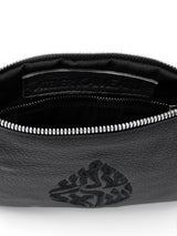 Leather Pouch - Shema Israel Black Grained Leather