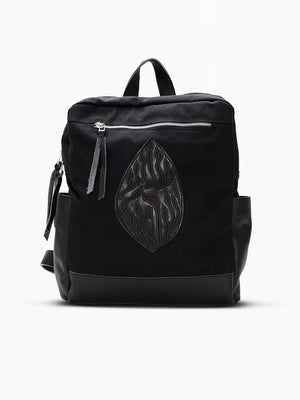 Backpack Shema Israel Black Canva & Leather